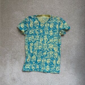 Blue and Yellow Graphic T-Shirt